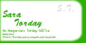 sara torday business card